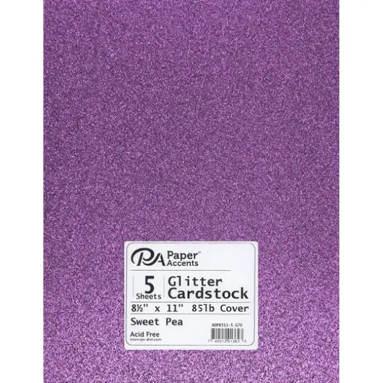 PA Paper™ Accents 8.5" x 11" 85lb. Glitter Cardstock, 5 Sheets Sweet Pea {1}