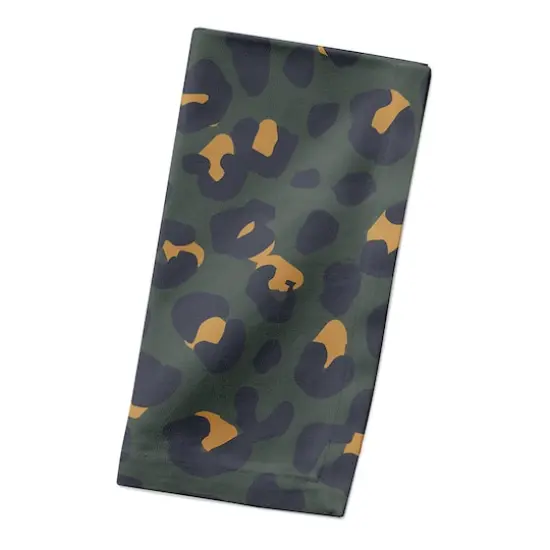 Leopard Cotton Twill Napkin Green {3}