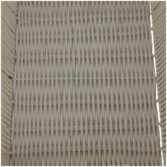 Cream Cotton Handmade Woven Storage Basket with Handles Set of 2 18", 17" {5}