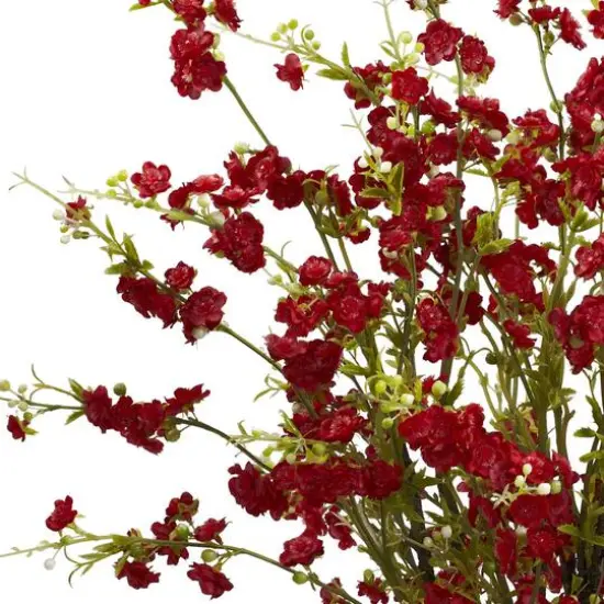 30" Red Cherry Blossoms Arrangement in Vase {3}