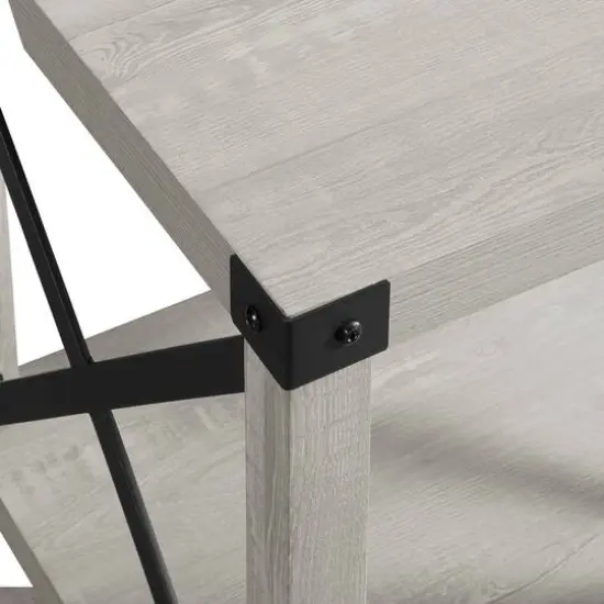 Walker Edison 22" Rustic Wood Side Table Stone Gray {7}