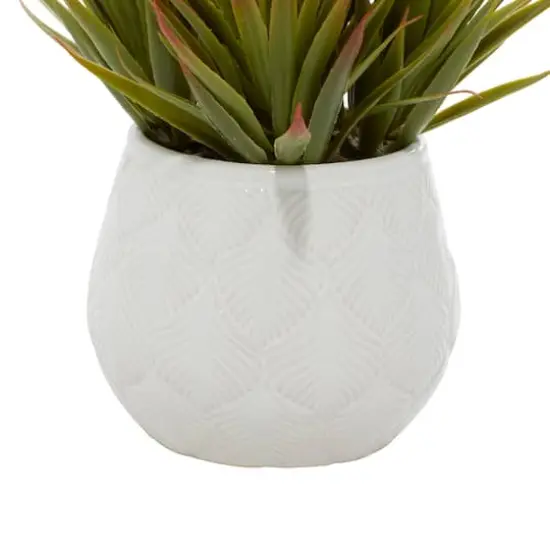 White Ceramic Contemporary Artificial Foliage, 9" x 9" x 9" {4}