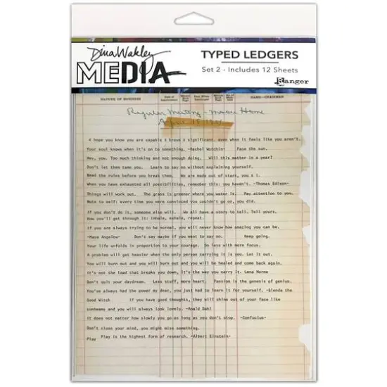 Dina Wakley Media Typed Ledger Sheets, 12ct. Set 2 {2}