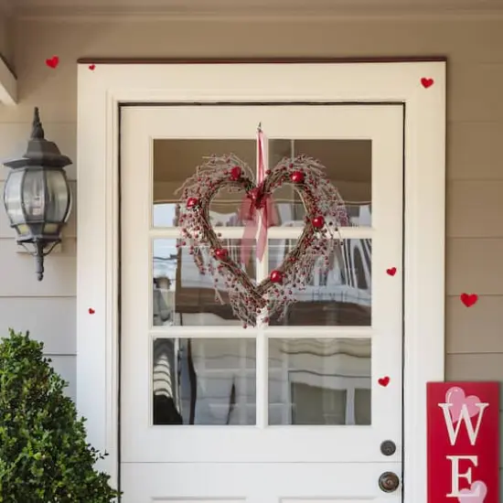 Glitzhome&reg; 17" Valentine's Berry Heart Wreath {4}