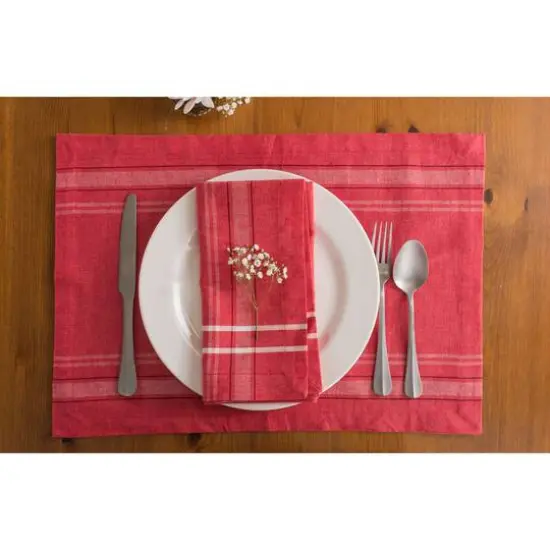 DII&reg; French Chambray Dinner Napkins, 6ct. Red Chambray {7}