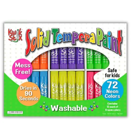 Kwik Stix&trade; 72 Neon Colors Tempera Paint Sticks Classpack {1}