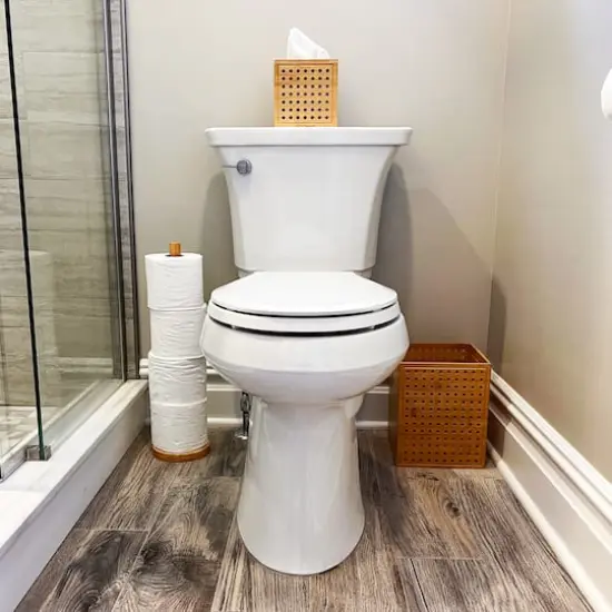 Mind Reader Lattice Bamboo Tissue Box Cover & Toilet Paper Holder Set {3}