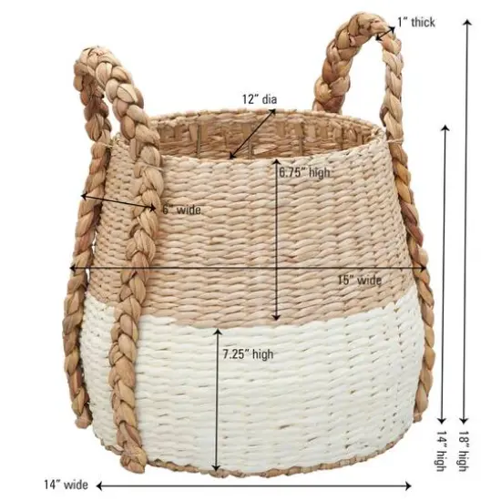 Household Essentials Cattail & Paper Terra Basket White {6}