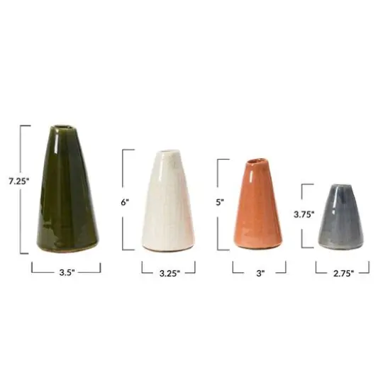 Hello Honey&reg; Decorative Conical Stoneware Vase Set Terracotta Tone {7}
