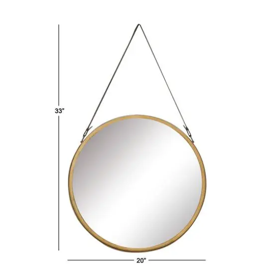33" Gold Modern Metal Wall Mirror {8}
