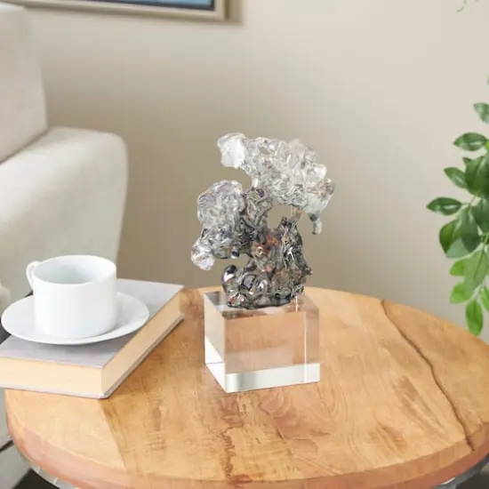 10" Clear Freeform Glass Sculpture {3}