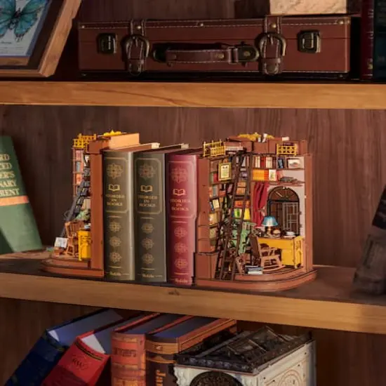 Rolife&reg; Silent Corner Study DIY Book Nook Shelf Insert Kit {5}