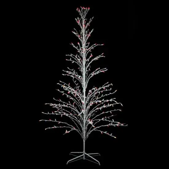 6ft. Pre-Lit White Cascade Twig Artificial Christmas Tree, Multicolor Lights {3}