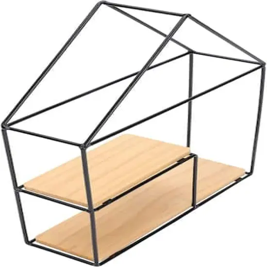 NEX&trade; Black 2-Tier Metal Wall Mounted Floating Shelf {1}