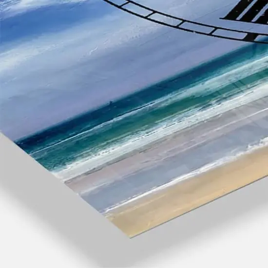 Designart Beach Clouds II 3 Panel Traditional Wall Clock {4}