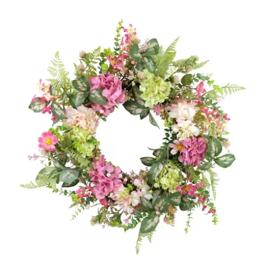 26" Artificial Hydrangea & Dogwood Floral Spring Wreath {1}