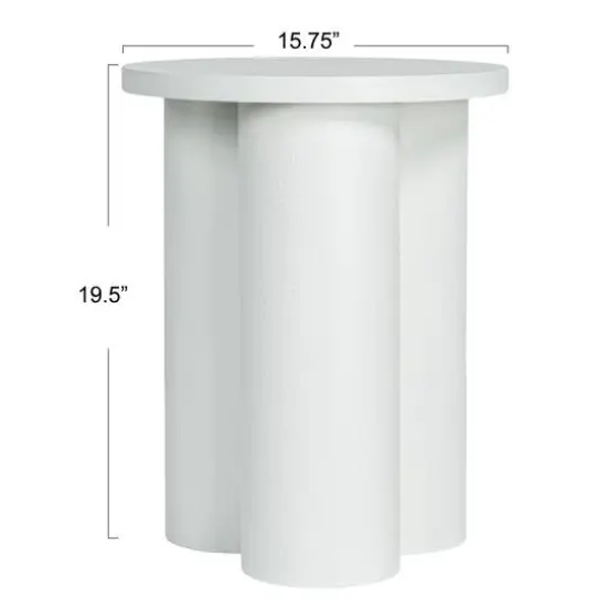 Hello Honey&reg; Round 3-Column End Table White {7}