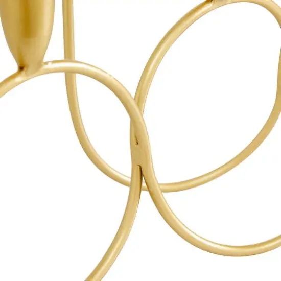 CosmoLiving by Cosmopolitan Gold Metal Contemporary Candelabra, 11" x 15" x 5" {6}