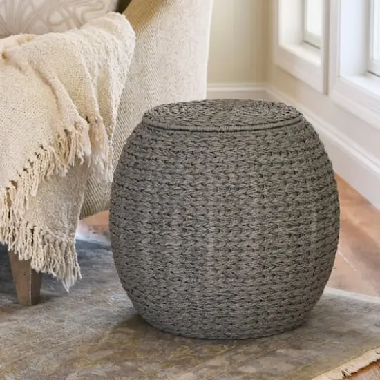Household Essentials 19" Woven Storage End Table Gray {3}