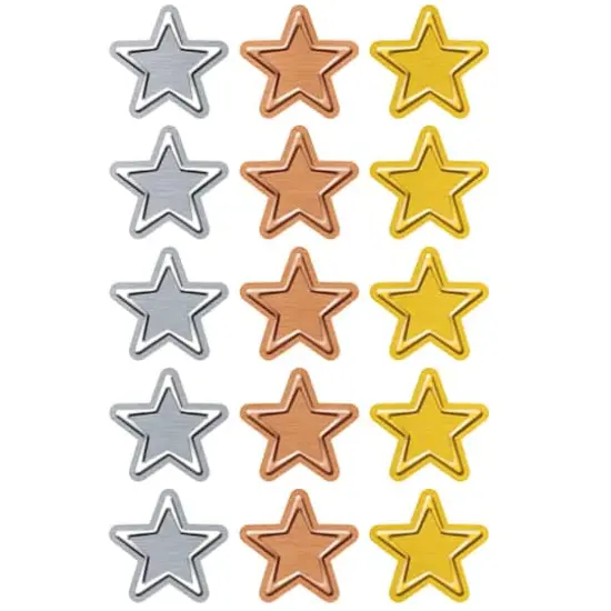 Trend Enterprises&reg; I Heart Metal Stars superShapes Stickers, 6 Packs of 120 {3}