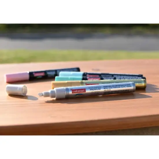 Chisel Tip Multi-Surface Premium Paint Pen by Craft Smart&reg; Metallic Silver {6}