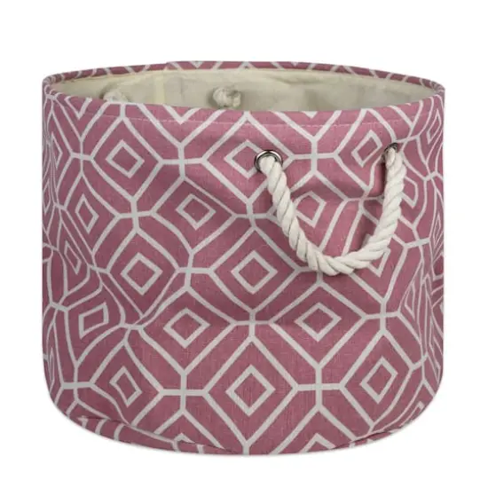 DII&reg; Medium Round Stained Glass Polyester Bin Rose {1}