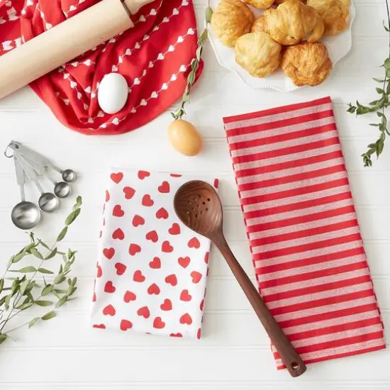 Assorted Dobby Hearts Dishtowel (Set of 3) {5}