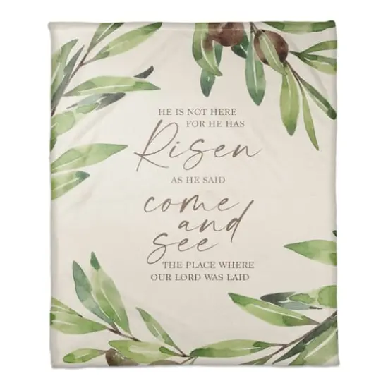 He Has Risen Olives 3 50" x 60" Coral Fleece Blanket {1}
