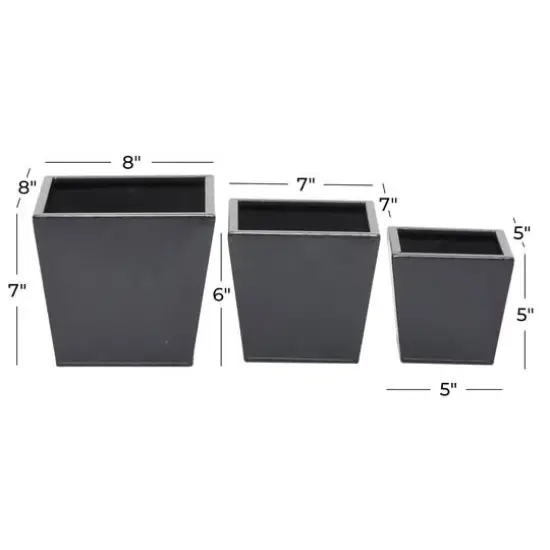 Grey Modern Planter, Set of 3" 7", 6", 5" {8}