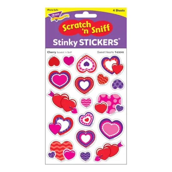 Trend Enterprises&reg; Sweet Hearts Stinky Stickers&reg;, 6 Packs of 72 {4}