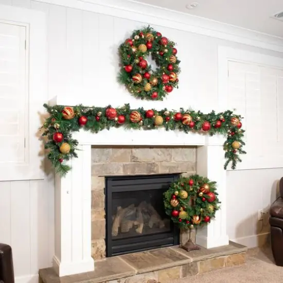 Village Lighting 9ft. Pre-Lit LED Christmas Classic Garland {7}