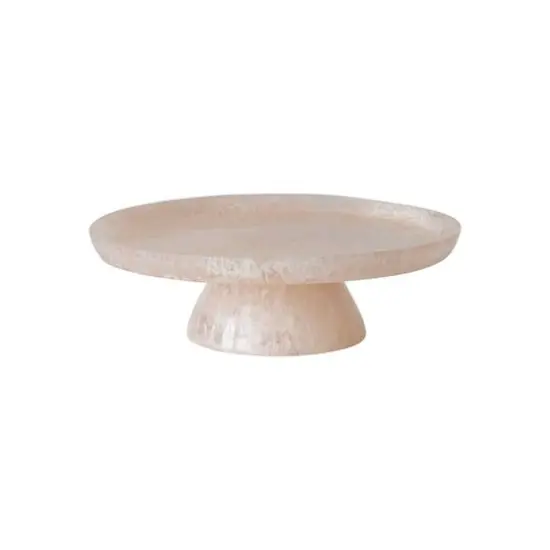Hello Honey&reg; 11" Blush Pink Matte Marbled Food Pedestal {1}