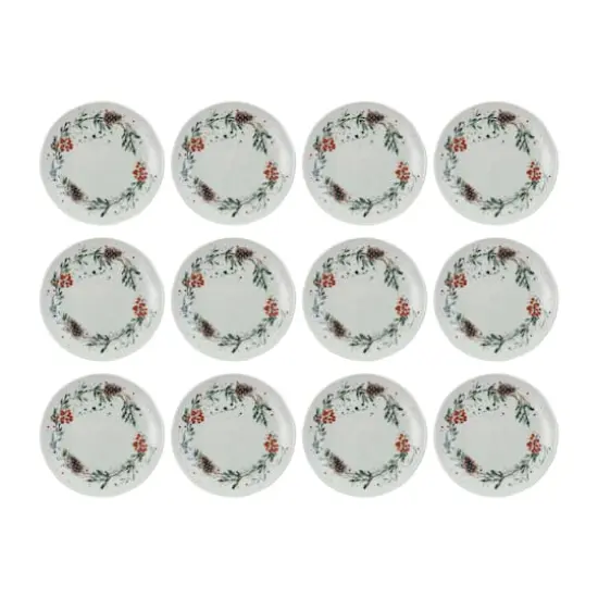 Hello Honey&reg; 8" Multicolor Round Stoneware Seasonal Botanicals Plates, 12ct. {1}