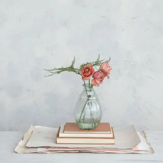 Hello Honey&reg; 9.75" Clear & Light Green Round Serene Glass Vase {5}