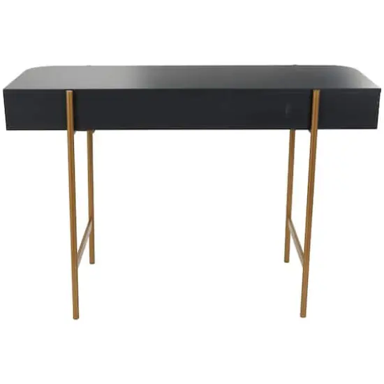 42" Black Console Table with Gold Metal Legs {7}