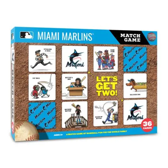 Major League Baseball Licensed Memory Match Game Miami Marlins {1}