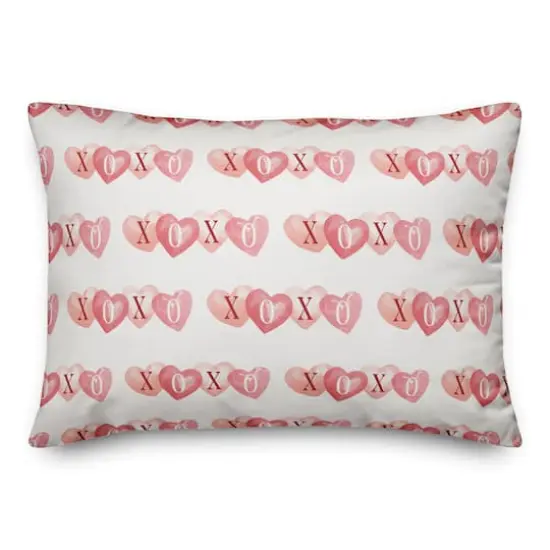 XOXO Hearts Pattern Rectangle Throw Pillow {3}