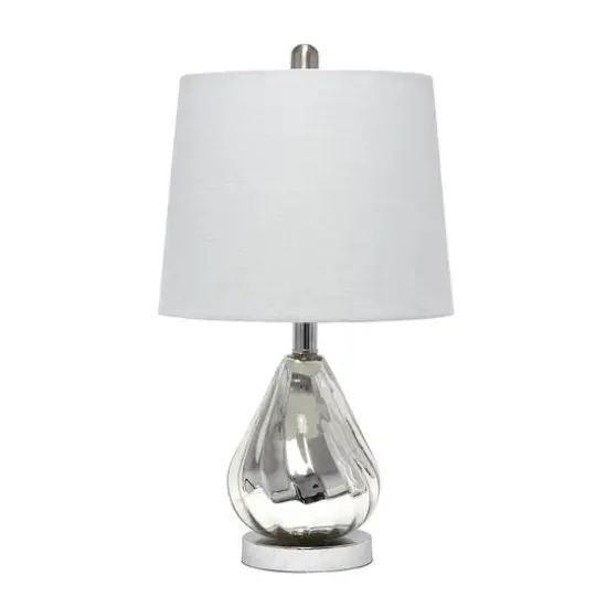 Lalia Home 20.5" Kissy Pear Table Lamp with Fabric Shade Chrome and Gray {1}