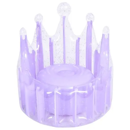 2ft. Purple Glitter Crown Inflatable Kiddie Lounge Chair {1}
