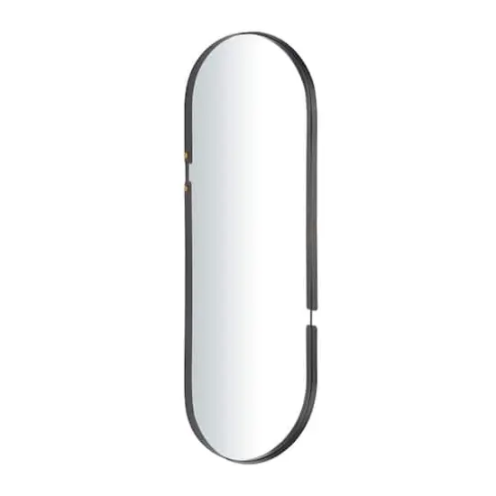 CosmoLiving by Cosmopolitan Black Metal Oval Wall Mirror 15" x 2" x 43" {1}