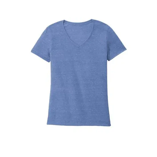 JERZEES&reg; Ladies Snow Heather Jersey V-Neck T-Shirt Navy {2}