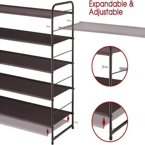 NEX&trade; Oumilen Bronze 5-Tier Stackable Shoe Rack {4}