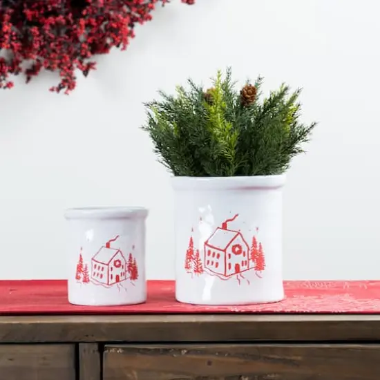 Crock Containers With House Image Set, 4ct. {5}