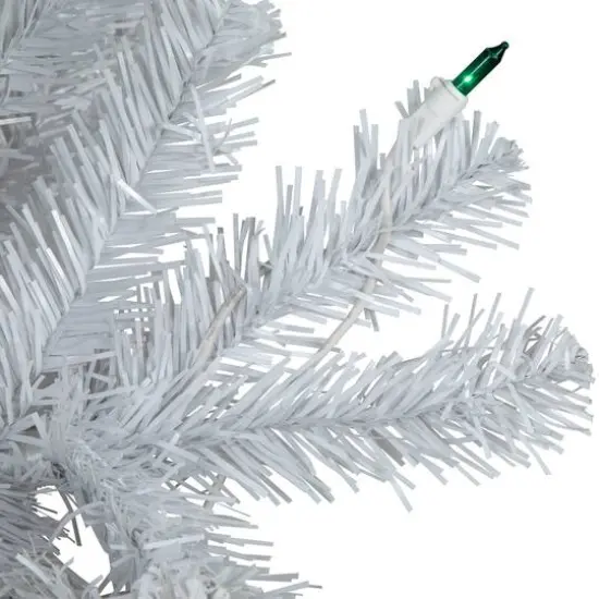 4ft. Pre-Lit White Artificial Christmas Tree, Green Lights {6}