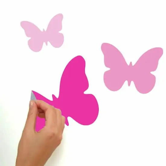 RoomMates Pink Flutter Butterflies Peel & Stick Wall Decals {7}