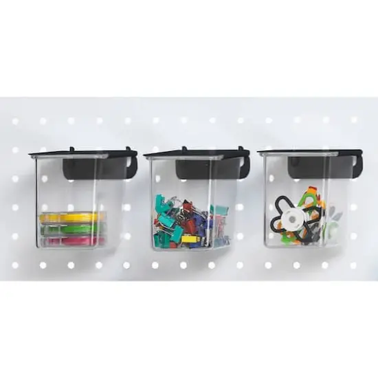 Pegboard Storage Bins with Black Lids, 3ct. by Simply Tidy™ {3}