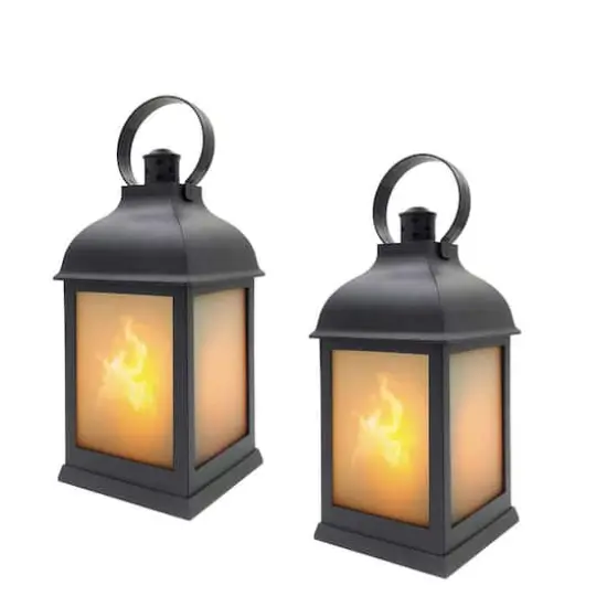 Kate Aspen&reg; Marrakesh LED Vintage Decorative Black Lantern, 2ct. {1}
