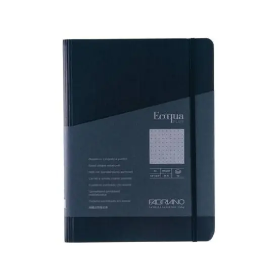 Fabriano&reg; Ecoqua Plus Dotted A5 Hidden Spiral-Bound Notebook Black {4}