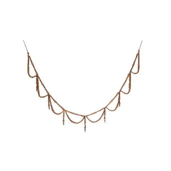 Hello Honey&reg; 6ft. Brown Paulownia Wood Bead Swag Garland {1}