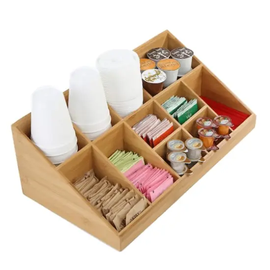 Mind Reader Brown 11 Compartment Coffee Condiment Organizer {4}